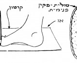 אם אין לך סוליה פנימית בנעלייך, שים את רגלך על נייר